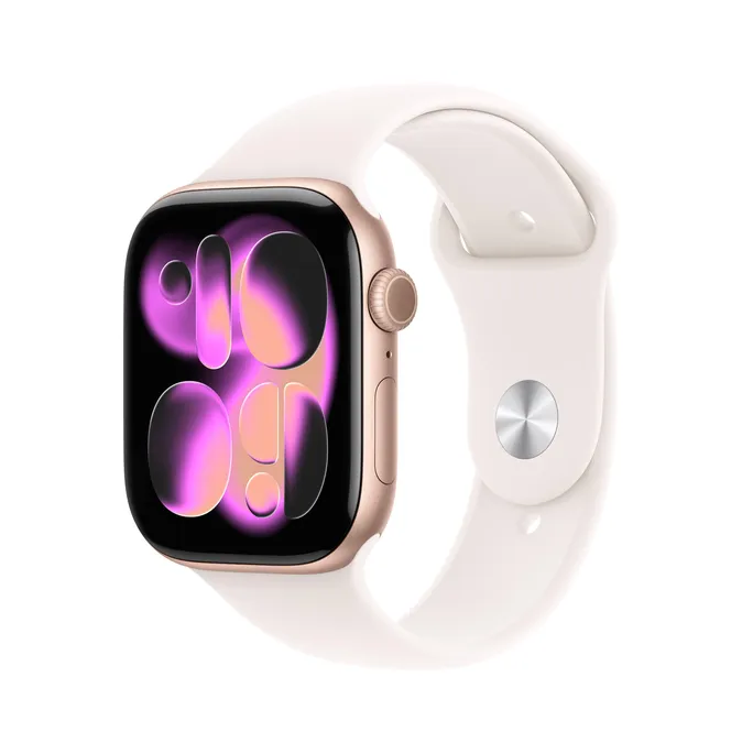 Apple Watch Series 11 GPS + Cellular 46mm Rose Gold Aluminium Gehäuse mit Sport Band (light blush) - M/L