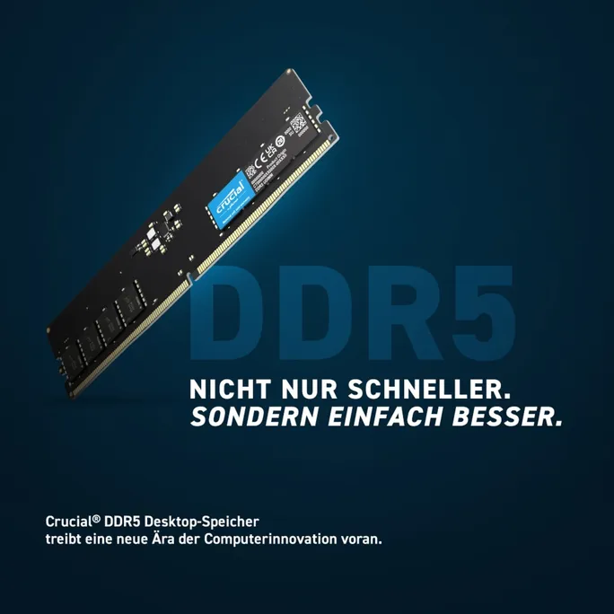 32GB (1x32GB) Crucial DDR5-5600 CL46 RAM Arbeitsspeicher – Bild 2