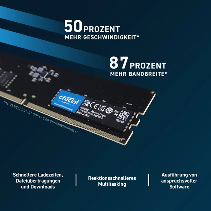 32GB (1x32GB) Crucial DDR5-5600 CL46 RAM Arbeitsspeicher – Bild 3