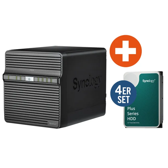 Synology DS423 NAS System 4-Bay 64 TB inkl. 4x 16 TB Synology HDD HAT3310-16T