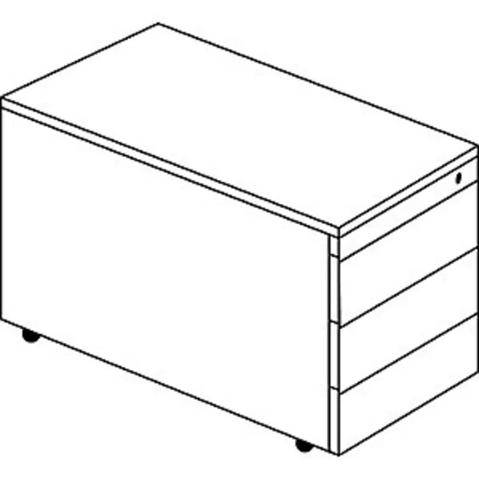 Schubladencontainer m.Rollen, HxT 570x800 mm, Stahlpl., 3 Schubl., graphit – Bild 4