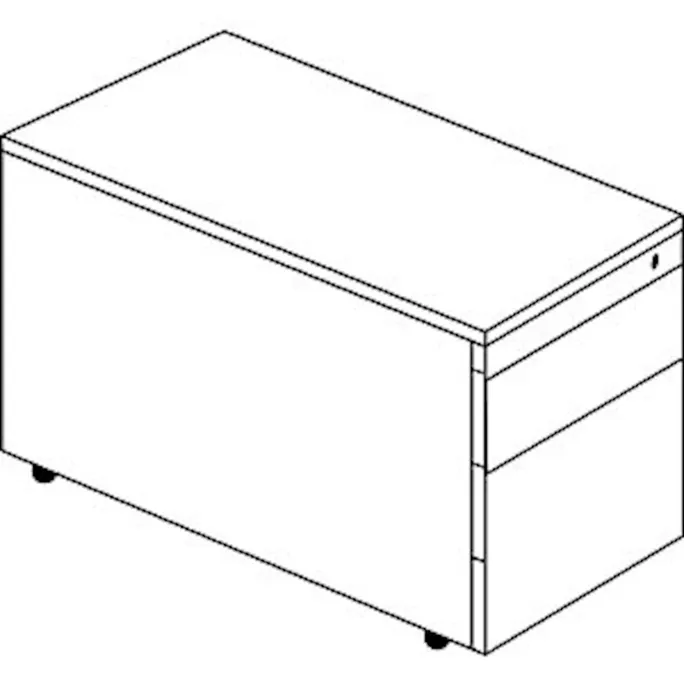 Schubladencontainer m.Rollen, 573x800, 1 Materials., 1 Hängereg, weiß/alu/Ahorn – Bild 2