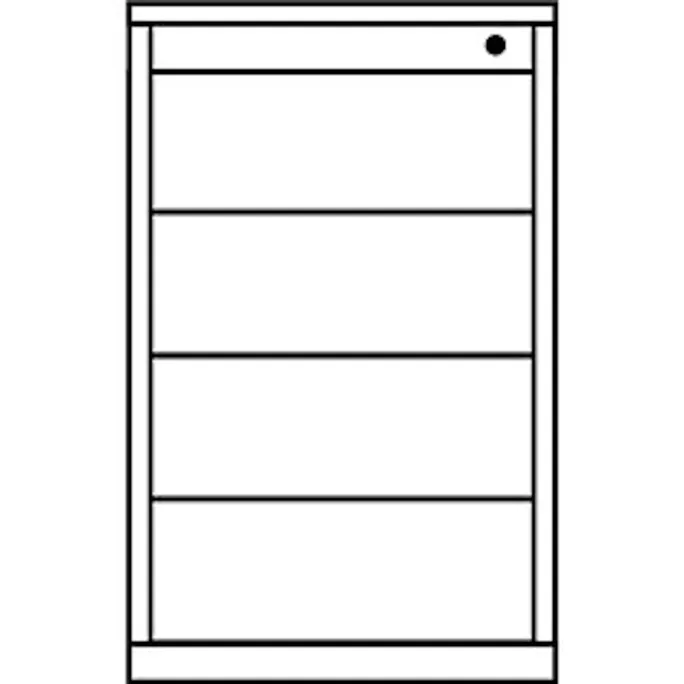 Schubladencontainer, HxT 720x800 mm, 4 Schubladen, reinweiß/weißaluminium/Ahorn – Bild 4
