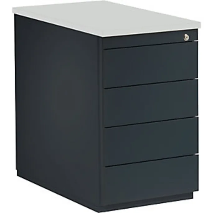 Schubladencontainer, 720x800, 4 Schubladen, anthrazit/ lichtgrau