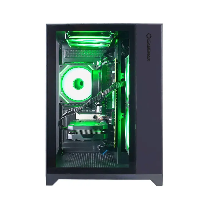 Hyrican GAMEMAX MegaDeal Infinity Mini BK SET2700 7796 Ryzen 7 5700X 16GB/1TB SSD RTX 5060Ti Win11 + MSI MAG 32C6X Curved Monitor 80cm (32") – Bild 3