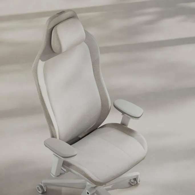 Fractal Refine Gaming Chair Fabric Light/ Hellgrau | Synchro-Tilt Mechanismus, Rückenlehne mit integrierter Lordosenstütze – Bild 3