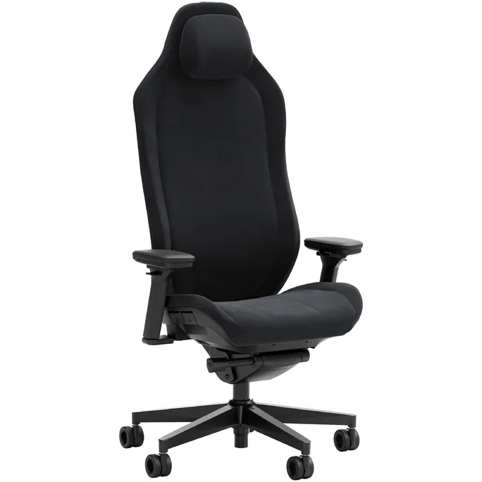 Fractal Refine Gaming Chair Alcantara Dark | Synchro-Tilt Mechanismus, Rückenlehne mit integrierter Lordosenstütze