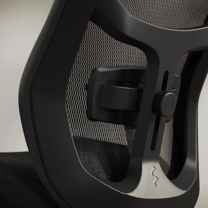 Fractal Refine Gaming Chair Mesh Dark/ Schwarz | Synchro-Tilt Mechanismus, Rückenlehne mit integrierter Lordosenstütze – Bild 2
