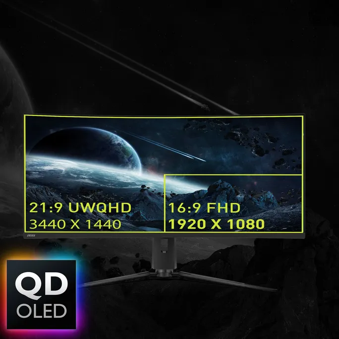 MSI MAG 341CQPDE QD-OLED 34 Zoll UWQHD Curved QD-OLED 21:9 175 Hz Monitor – Bild 2