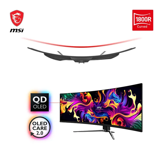 MSI MPG 491CQPDE QD-OLED 49 Zoll DQHD Curved QD-OLED 32:9 144 Hz Monitor – Bild 5