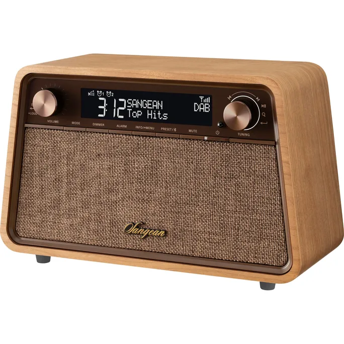 Sangean WR-201D Retro-Radio Echtholz-Gehäuse Kirschbaum natur – Bild 3
